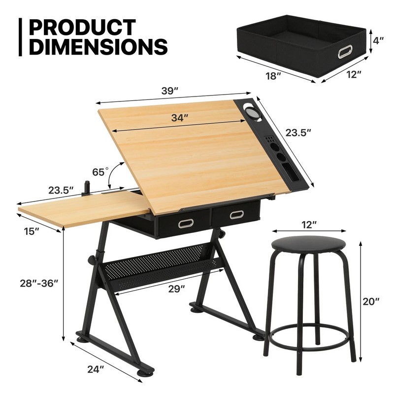 Office Furniture Suppliers - Table à dessin réglable en hauteur